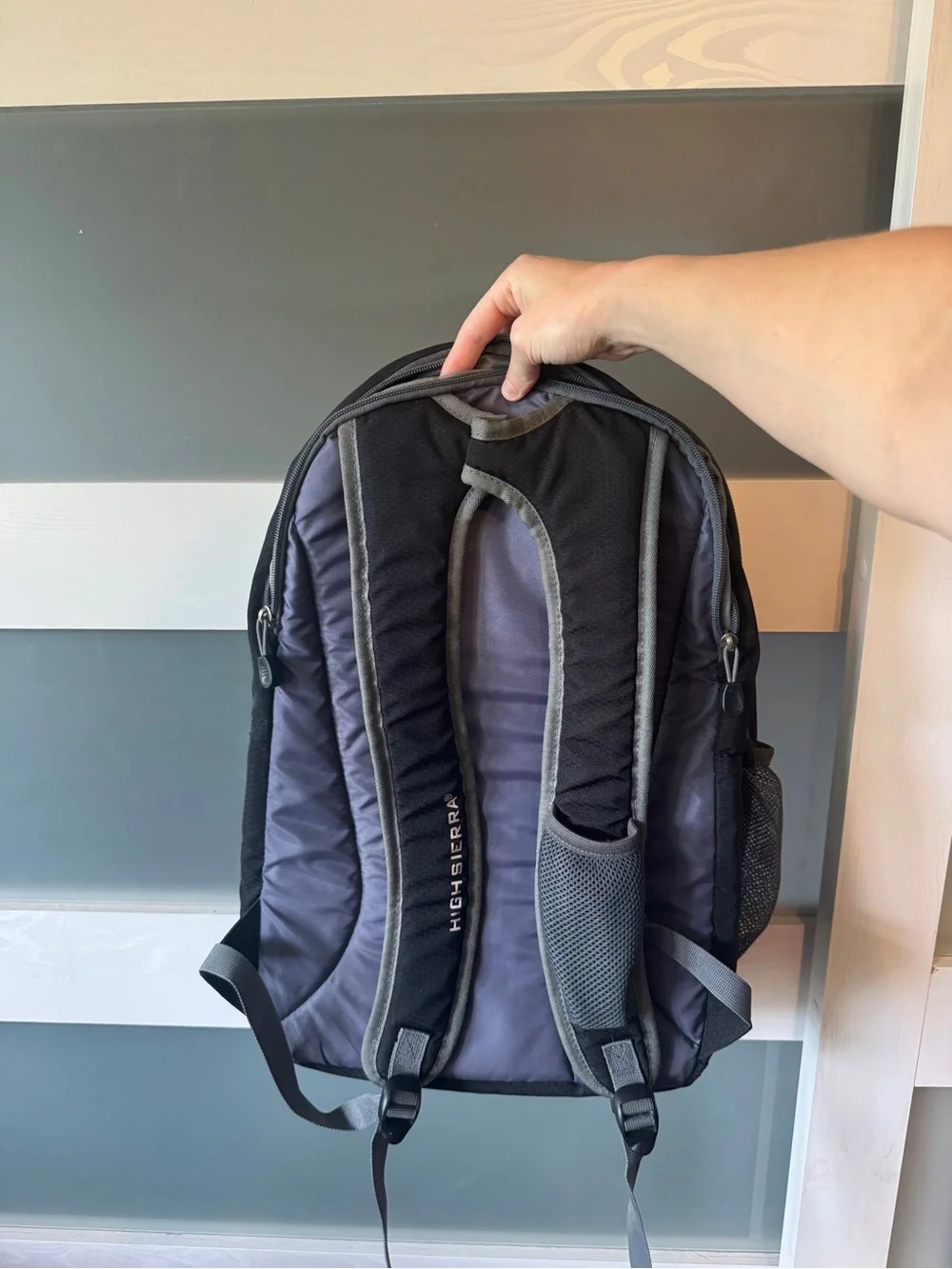 High Sierra Black and Gray Men's Backpack Fontaine Logo